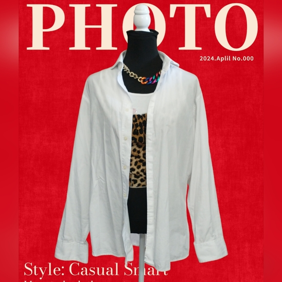 Isaac Mizrahi New York White Shirt - Picture 1 of 11